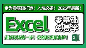 最细最实用Excel零基础入门到精通全套教程！专为零基础小白打造！内容富含Excel表格基础操作、实用函数讲解